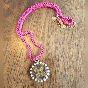 Authentic upcycle rhinestone bezel necklace